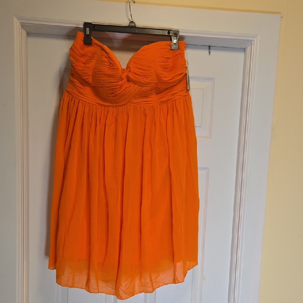 Vibrant Orange Strapless Dress